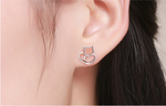 Hollow Cat Stud Earrings