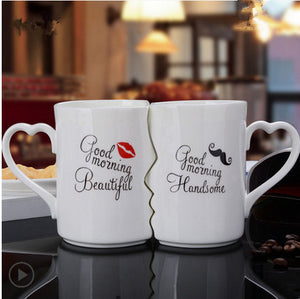 Kissing Coffee Cup 2 Pieces / Set Couple Cup Ceramic Kiss Cup