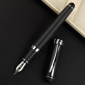 Classic Style Silver Clip Metal Fountain Pen With 0.5mm Nib