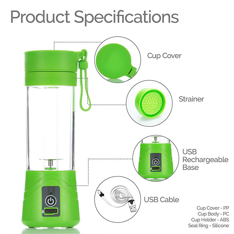 Portable Blender USB Personal Juicer Bottle Charger Fruit Mixing Machine